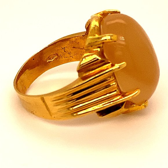 Orange Calcite 16.98ct Solid 18K Gold Ring - Picture 5 of 8